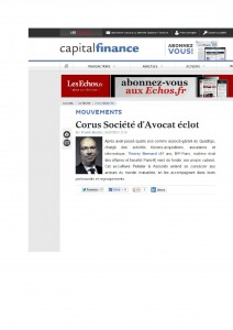 Article Capital Finance - Les Echos.fr - CORUS - 15.10.13